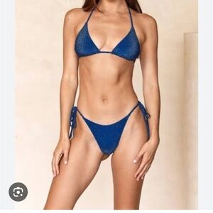 Monday Swimwear - Palm Top & Bottom (Navy Shimmer)